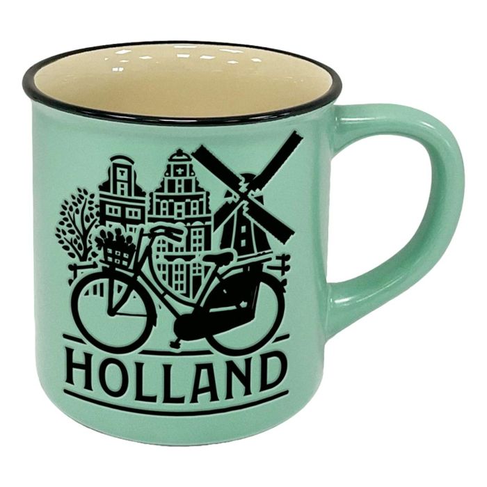 Mok "Holland - Grachtenhuisjes " Groen  - Groot