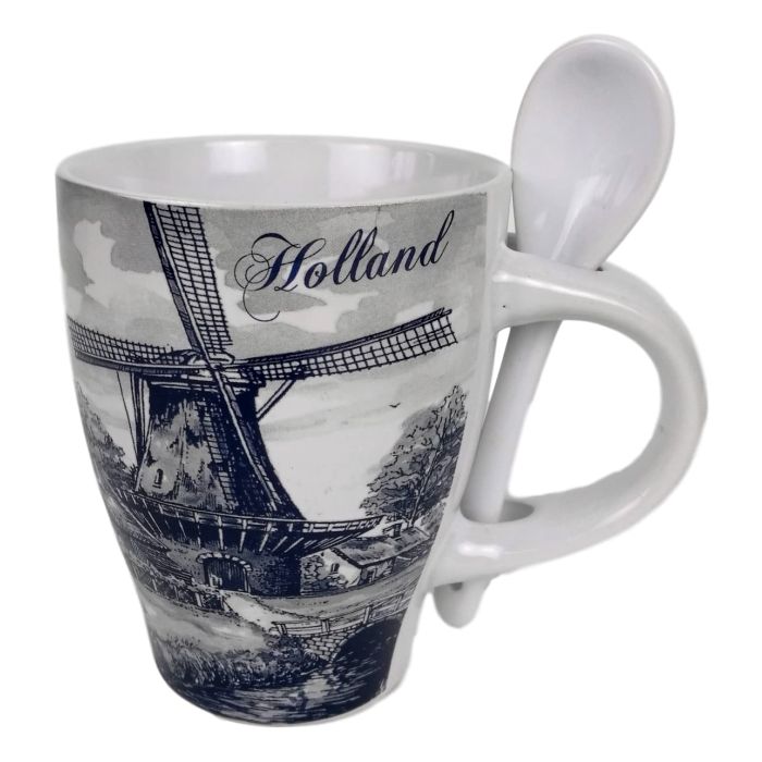 Mok Hollandse molen met lepel