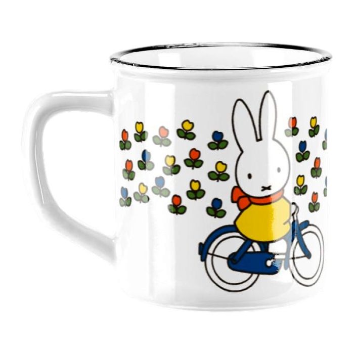 Mug "Miffy on Bicycle in flower field Holland"