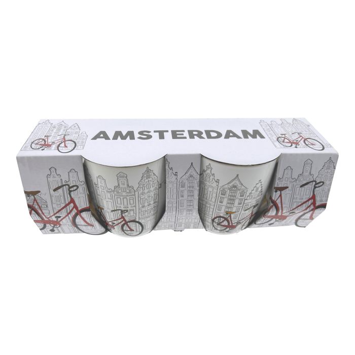 Cadeauset Twee Kopjes Rode Fiets Amsterdam