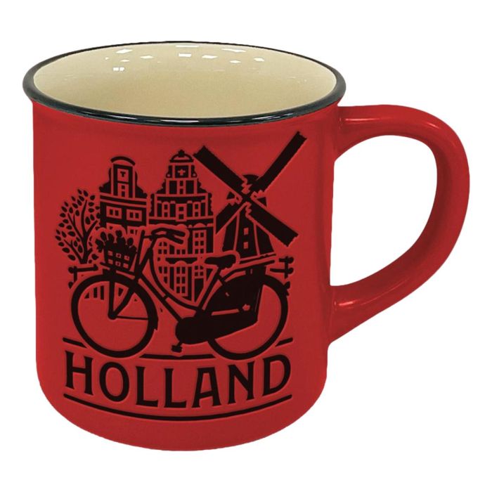 Mok "Holland - Grachtenhuisjes " Rood - Groot