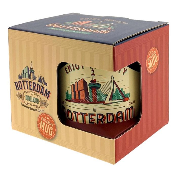 Beker Vintage Rotterdam Blauw - Groot