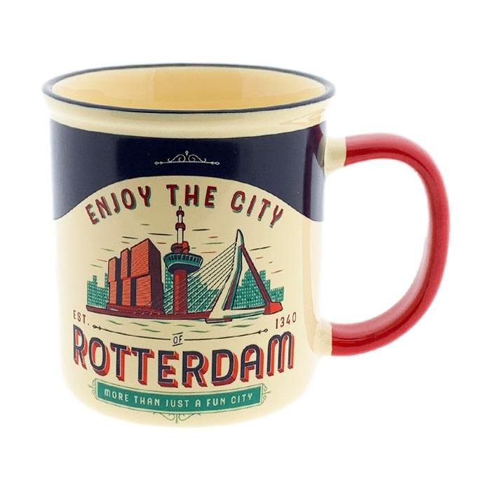 Beker Vintage Rotterdam Blauw - Groot