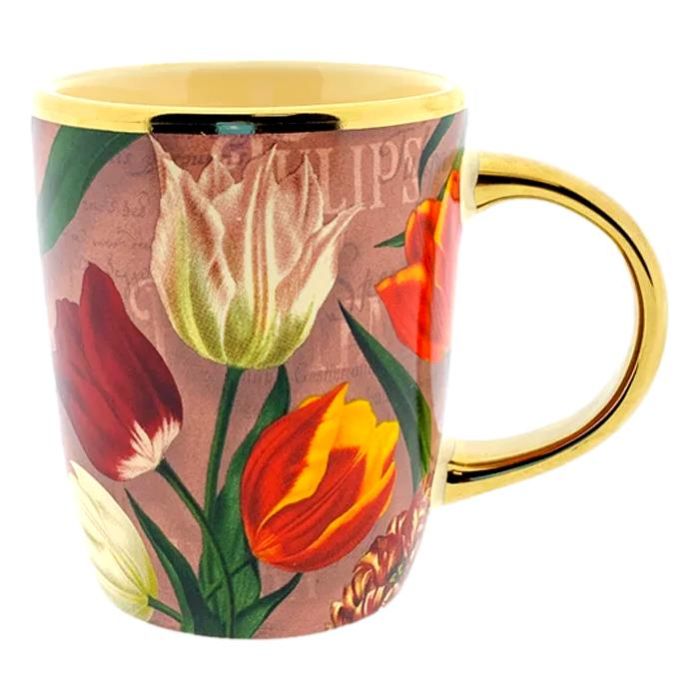 Cup Pretty Tulips pink/gold small