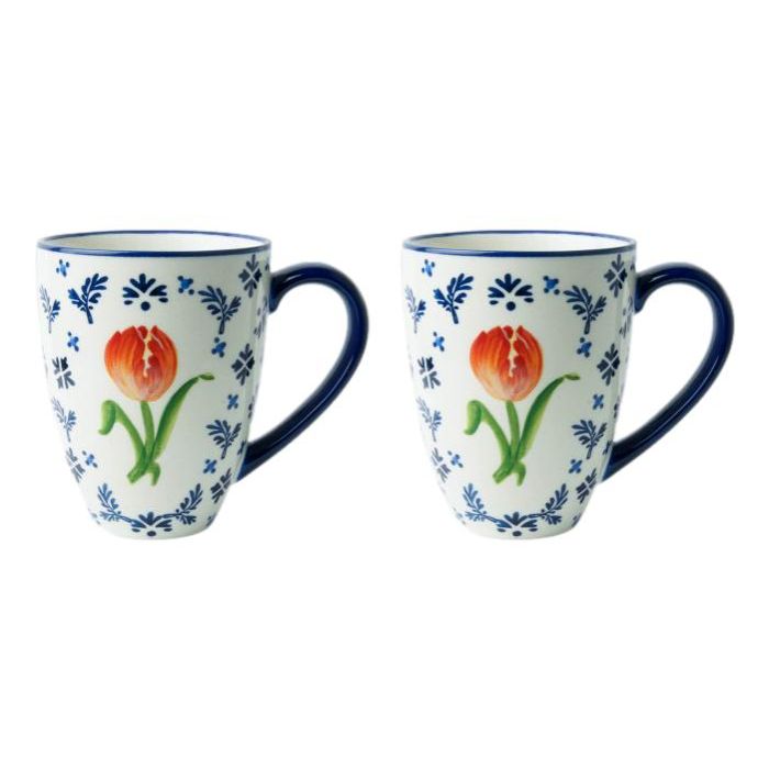 Mug orange tulip set of 2