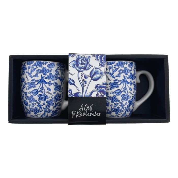 Espresso mug set 2 cups "Delft blue"