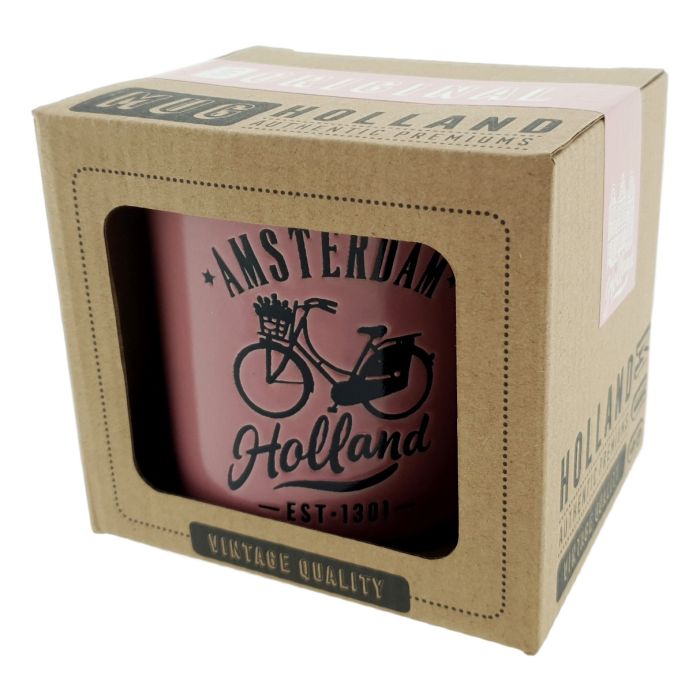 Mok "Amsterdam Fiets Roze " - Groot