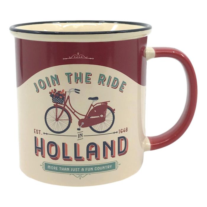 Beker vintage Holland "Join the Ride"  - Groot