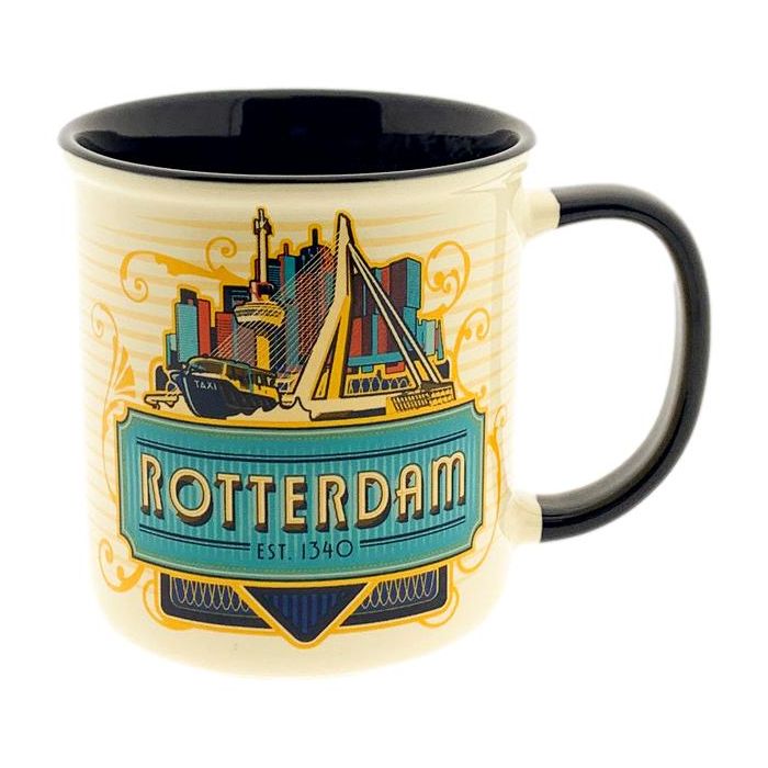 Mug Vintage Rotterdam Skyline Blue