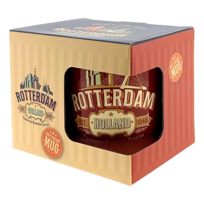 Beker Vintage Rotterdam Rood - Groot