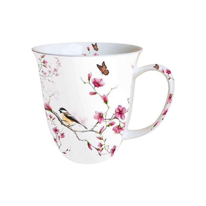Tea cup "Bird & Blossom", 400 ml, Fine Bone China