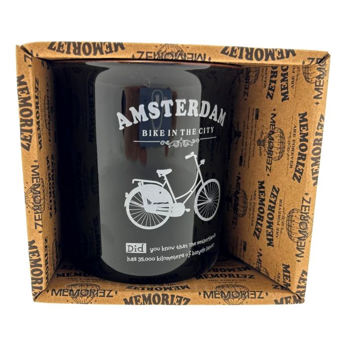 Mok Memoriez - Amsterdamse Fietsen- Zwart Groot