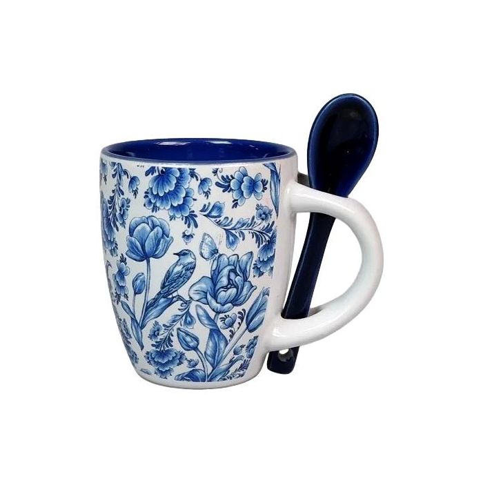 Espresso Mokje Blauwe Bloemen, 6.5 cm