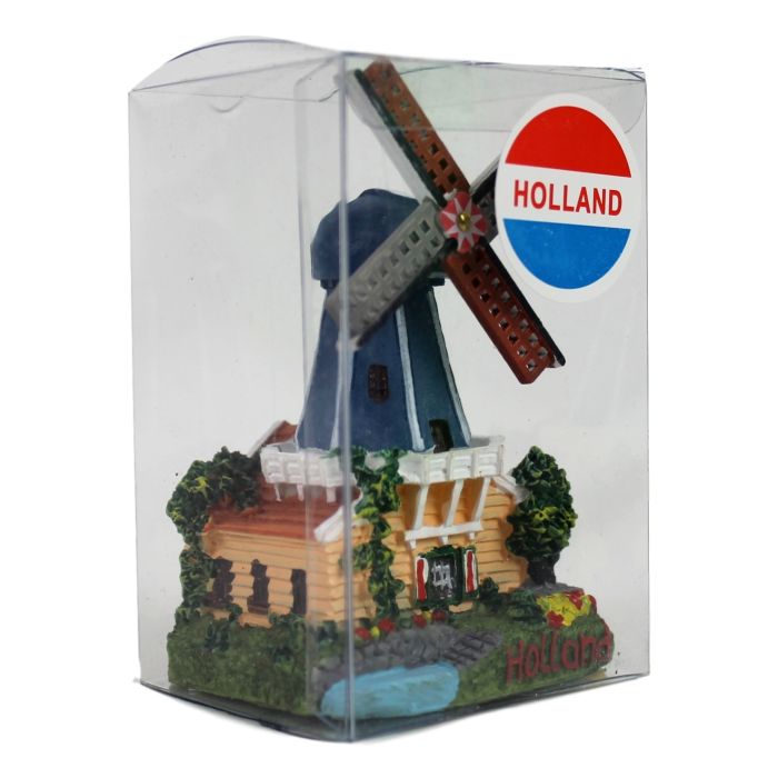 Stellingmolen in landschap, 8 cm 