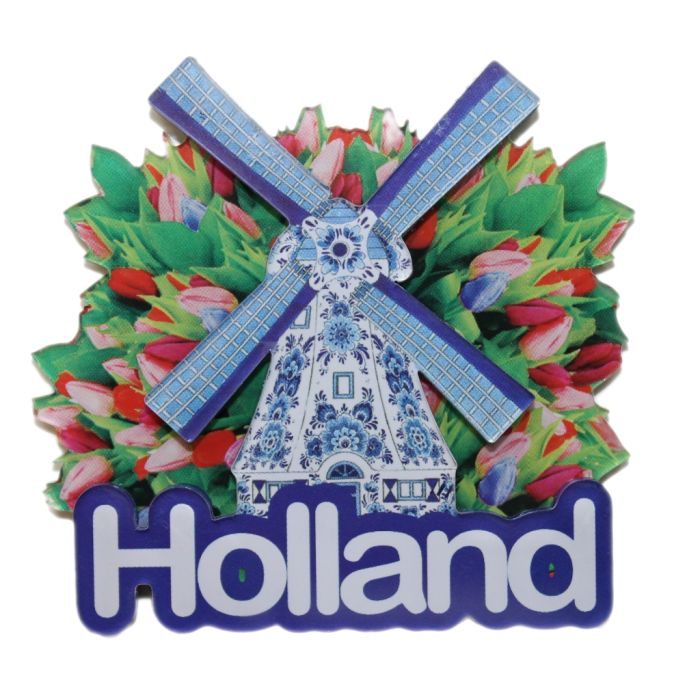  Fridge Magnet Tulips and Mill