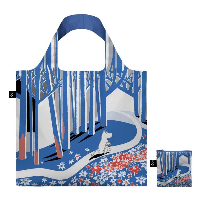 LOQI Moomin Foldable Bag - Blue Forest