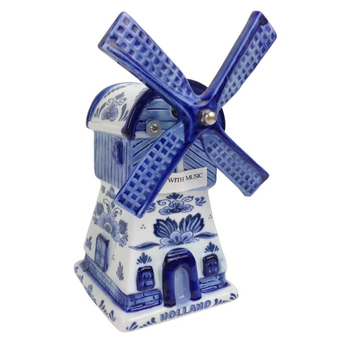 Delfts blauwe muziekmolen, 20cm