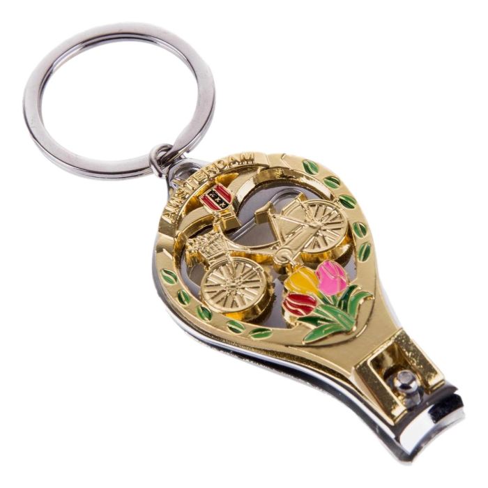 Sleutelhanger nagelknipper fiets Amsterdam - goud