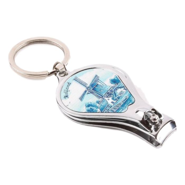 Sleutelhanger/nagelknipper delftsblauw