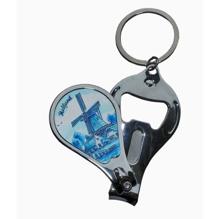 Sleutelhanger/nagelknipper delftsblauw