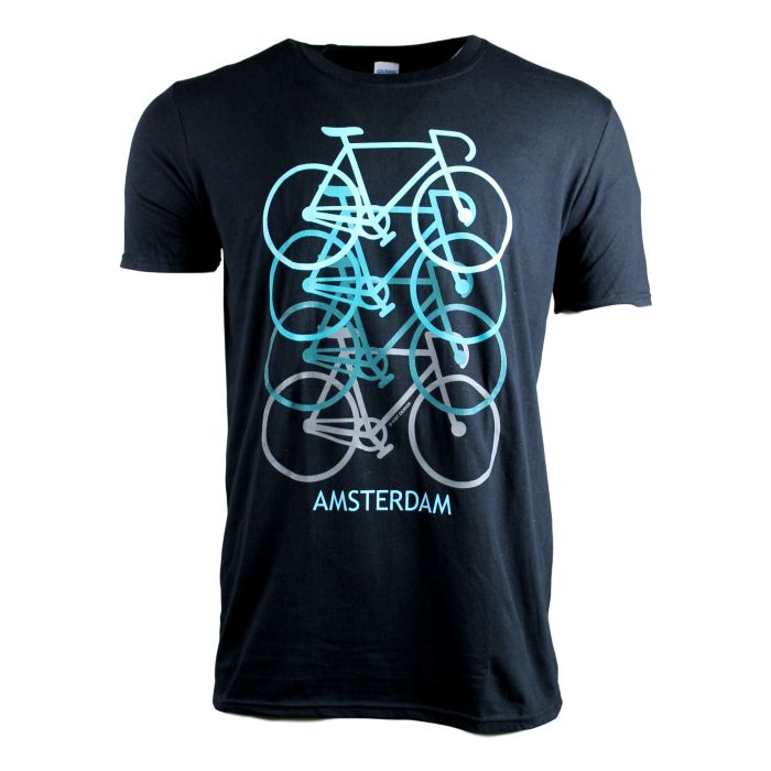 T-Shirt Neon Fiets Amsterdam