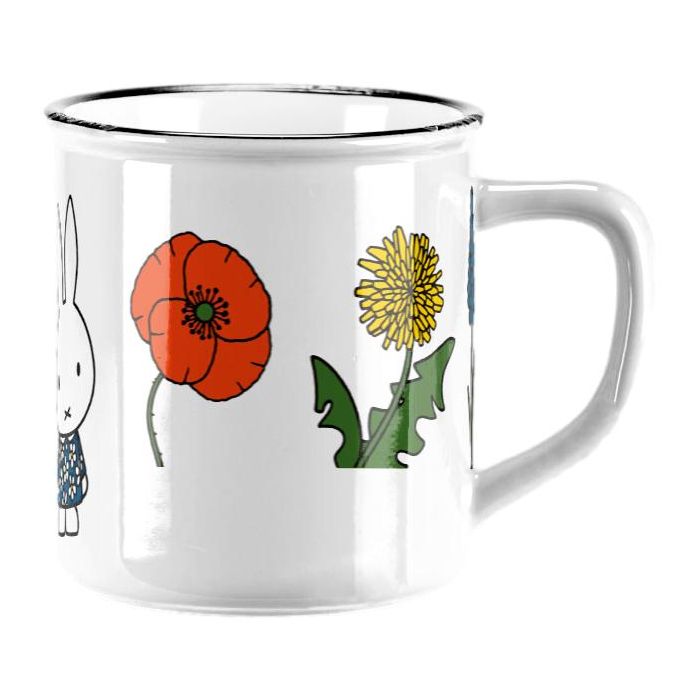 Retro Mug "Miffy and Flowers"