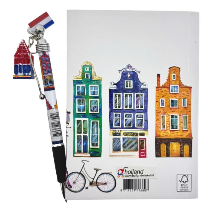 Notitieboekje Amsterdam Houses met pen (A6)