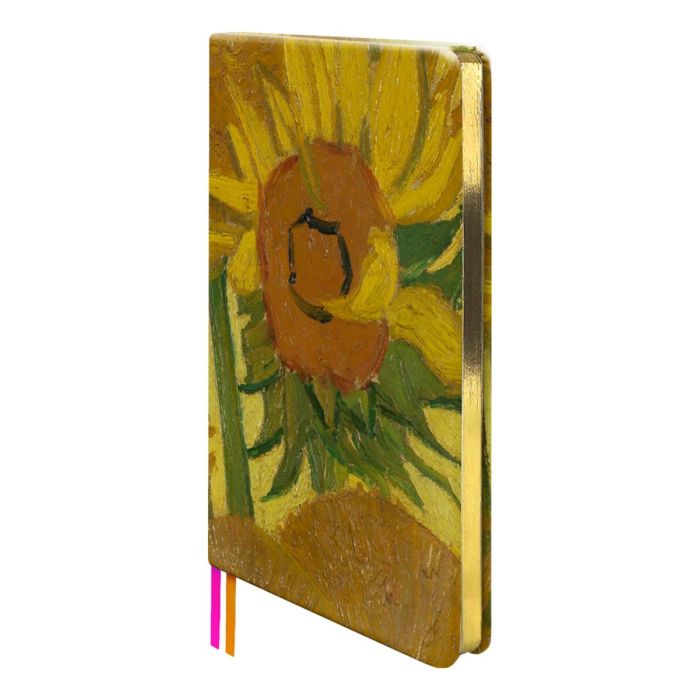 Notitieboek A6 Zonnebloemen  met pen - Hardcover met Goudsnede