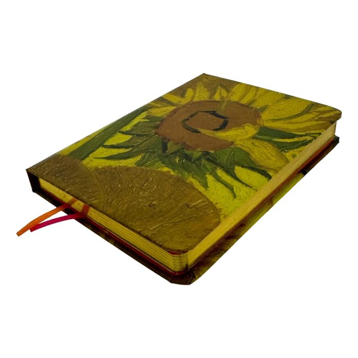 Notitieboek A6 Zonnebloemen  met pen - Hardcover met Goudsnede