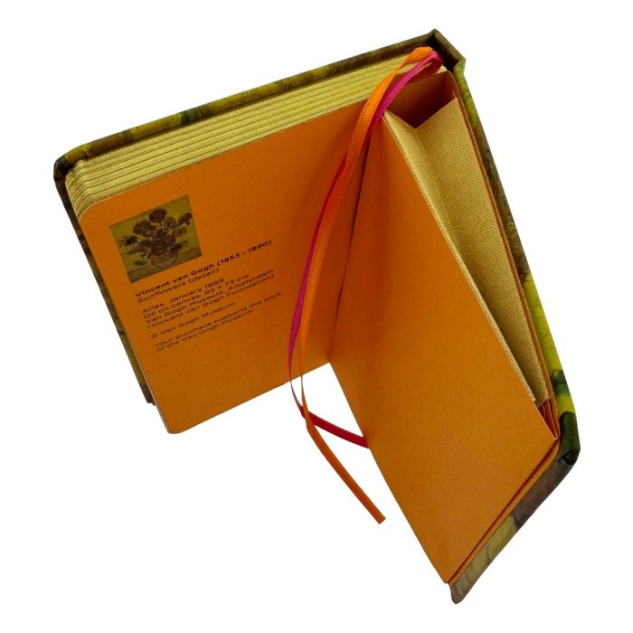 Notitieboek A6 Zonnebloemen  met pen - Hardcover met Goudsnede