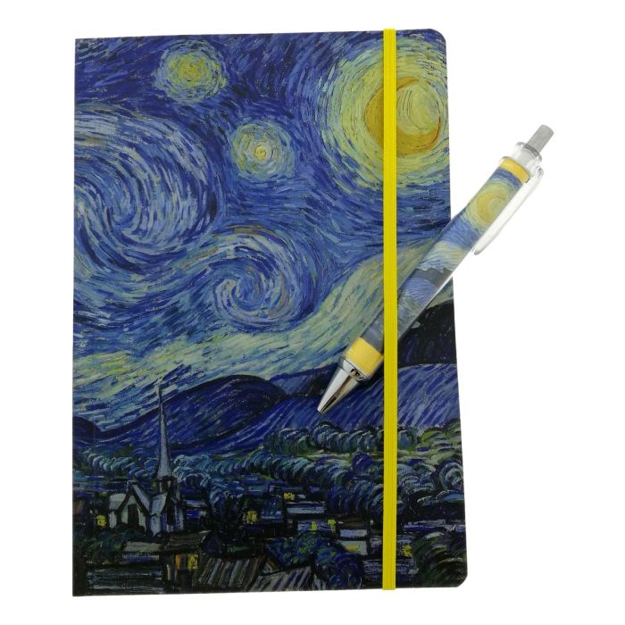 Notitieboek, A5, Sterrennacht van Vincent van Gogh met pen
