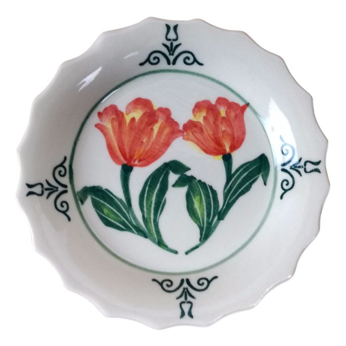 Teabag holder / Coaster Orange Tulips
