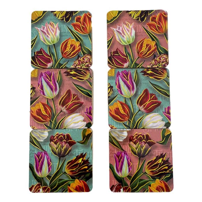 Coasters Dutch Tulips, set of 6