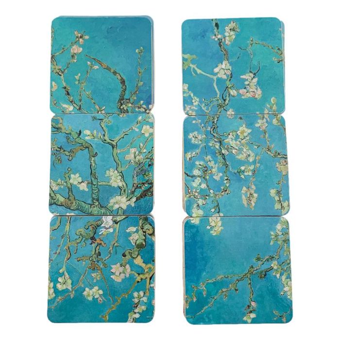 Coasters Van Gogh Almond Blossem, set of 6