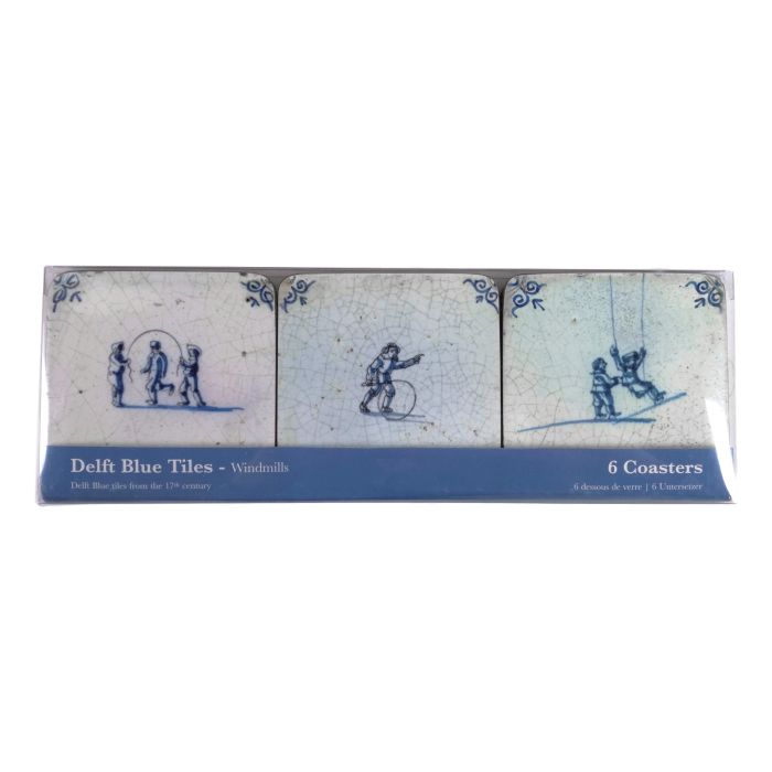 Coasters delftblue tiles with playing children