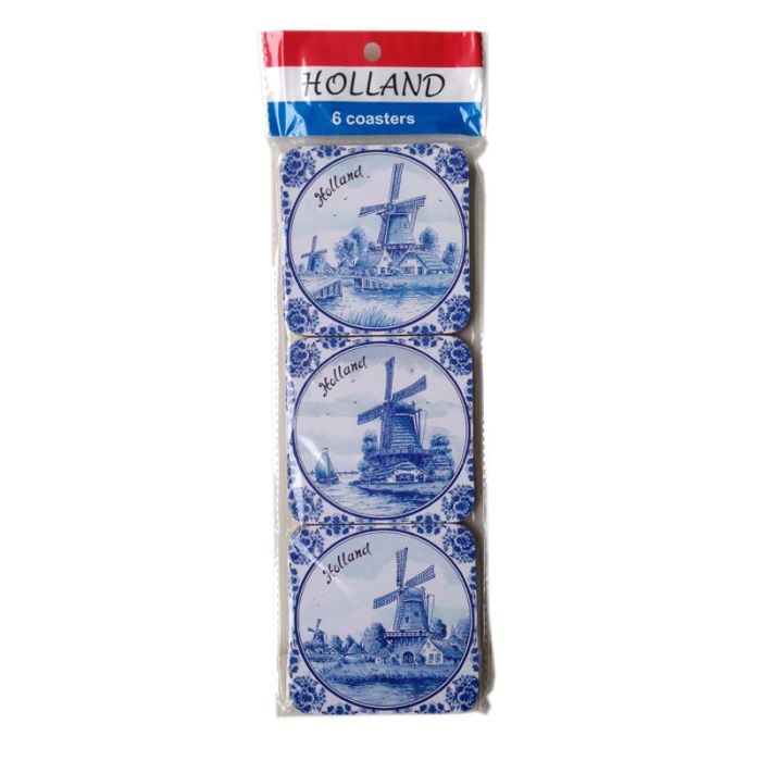 Onderzetters Hollandse Molens Delftsblauw