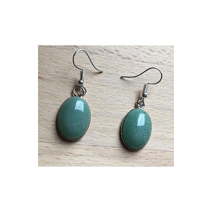 Set Aventurine earrings 18x14mm, oval