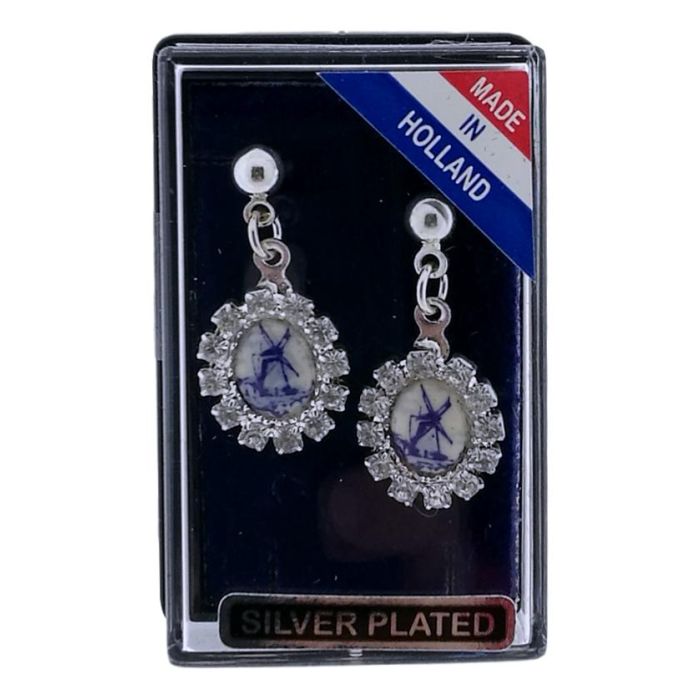 Oorbellen Zilver "Landschap Rond Kristallen"