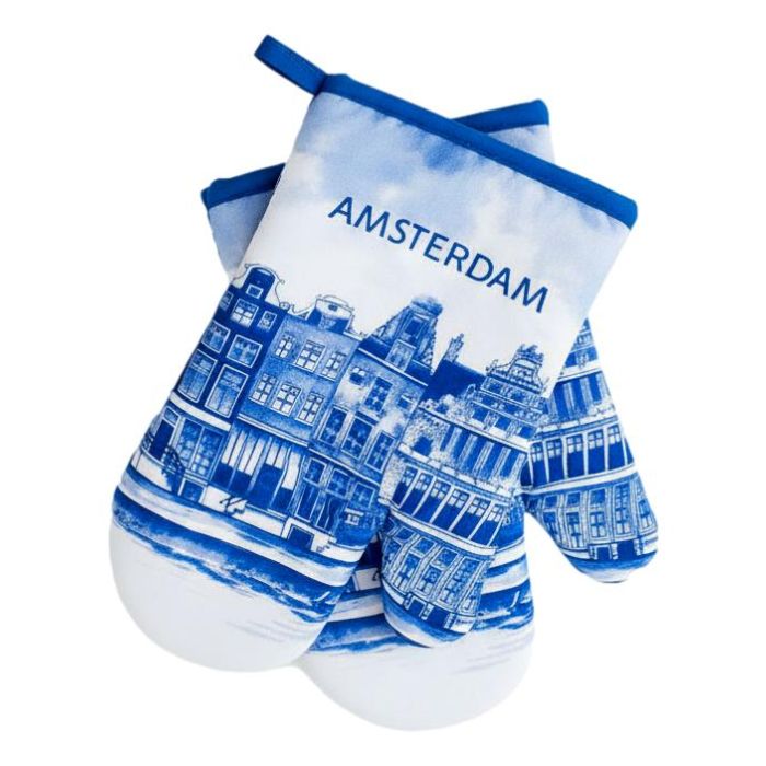 Ovenwanten set "Amsterdamse Grachtenhuisjes"