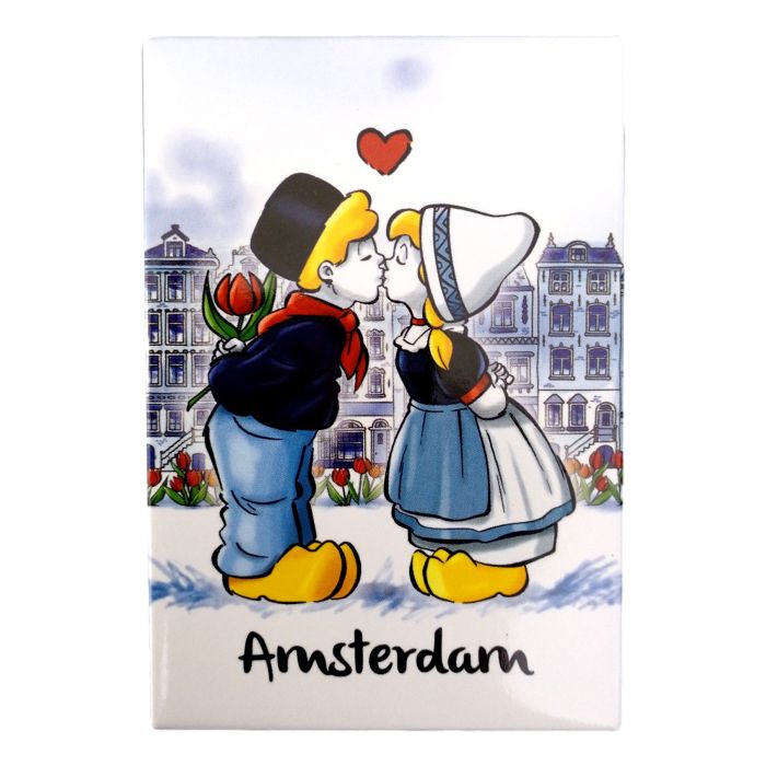 Koelkastmagneet Kussend Nederlands Paartje Amsterdam