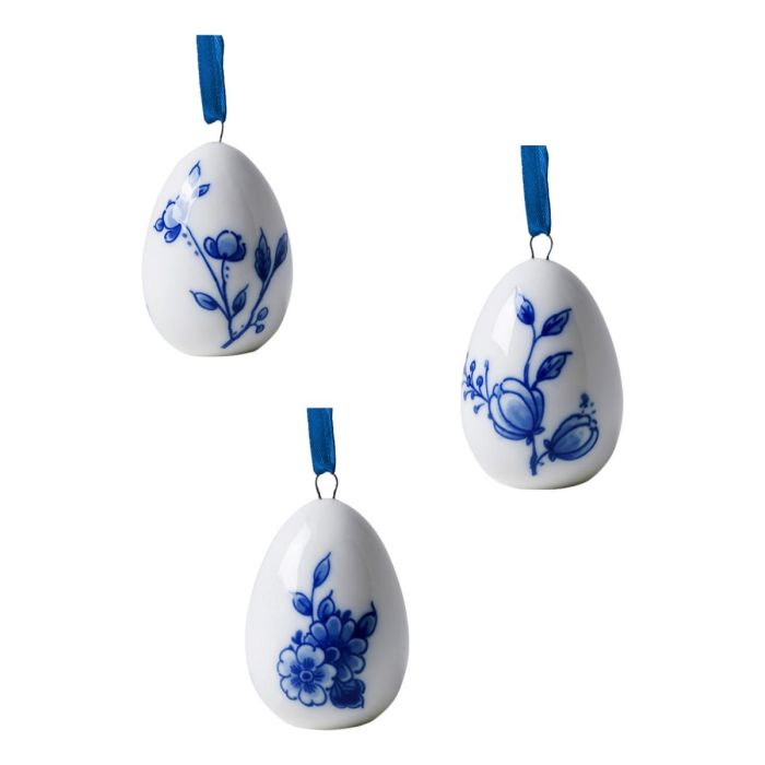 Set of 3 Ceramic Easter Pendants – Delft Blue