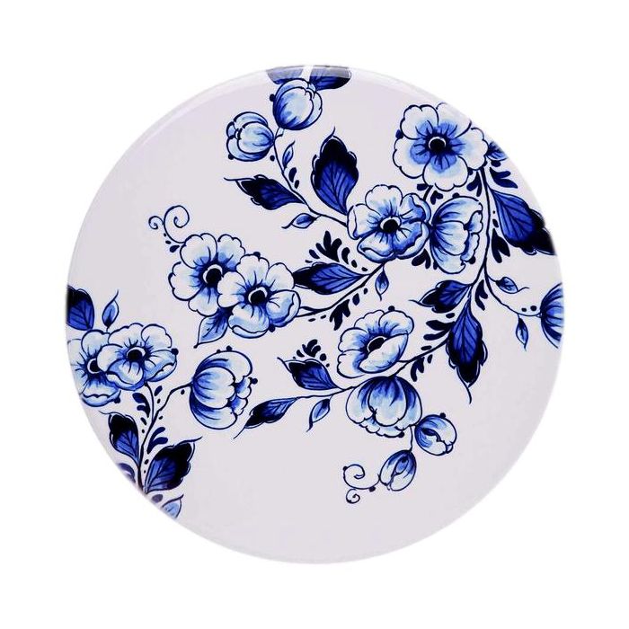 Pot holder Flowers - Delft blue - 18 cm