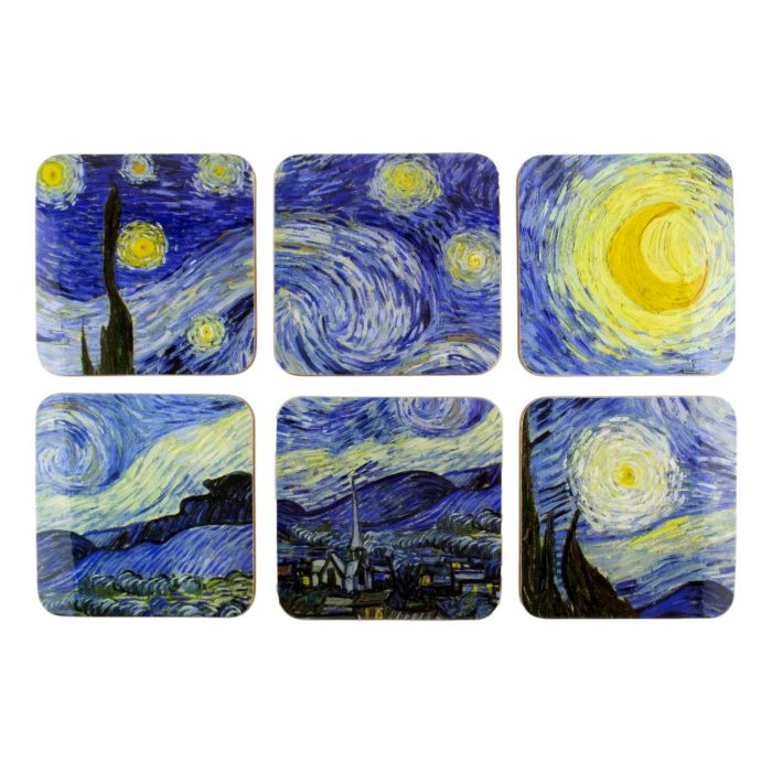 Coasters , Van Gogh, Starry Night, set of six