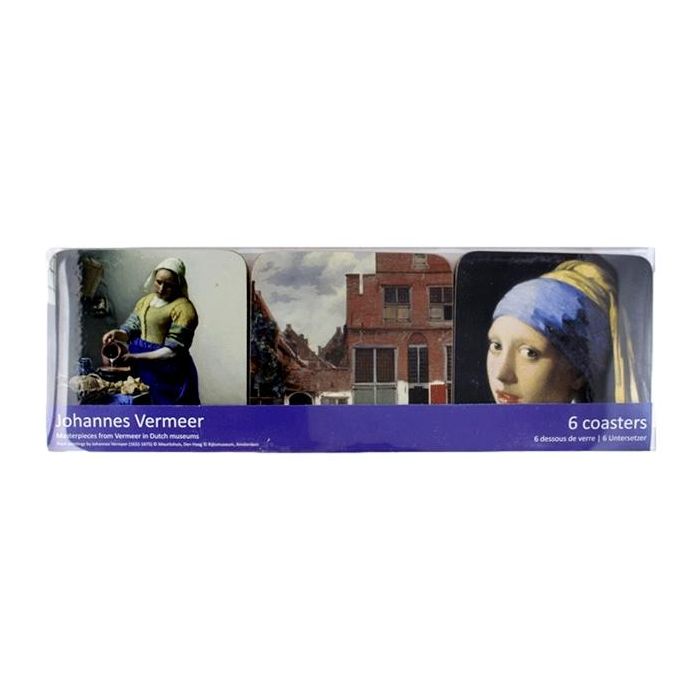 Onderzetters Meesterwerken van Vermeer, set van 6 