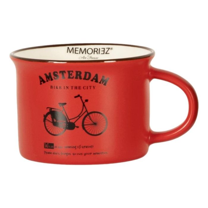 Mok Memoriez - Amsterdamse Fiets - Mat Rood - Klein