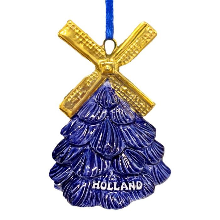 Christmas pendant "Christmas tree with golden mill"