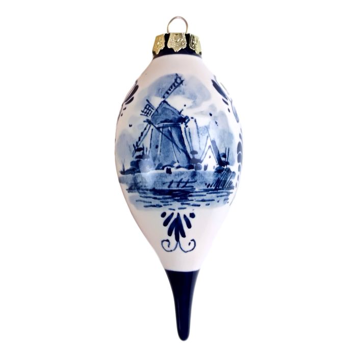 Hand painted Christmas ornament decorated with windmill