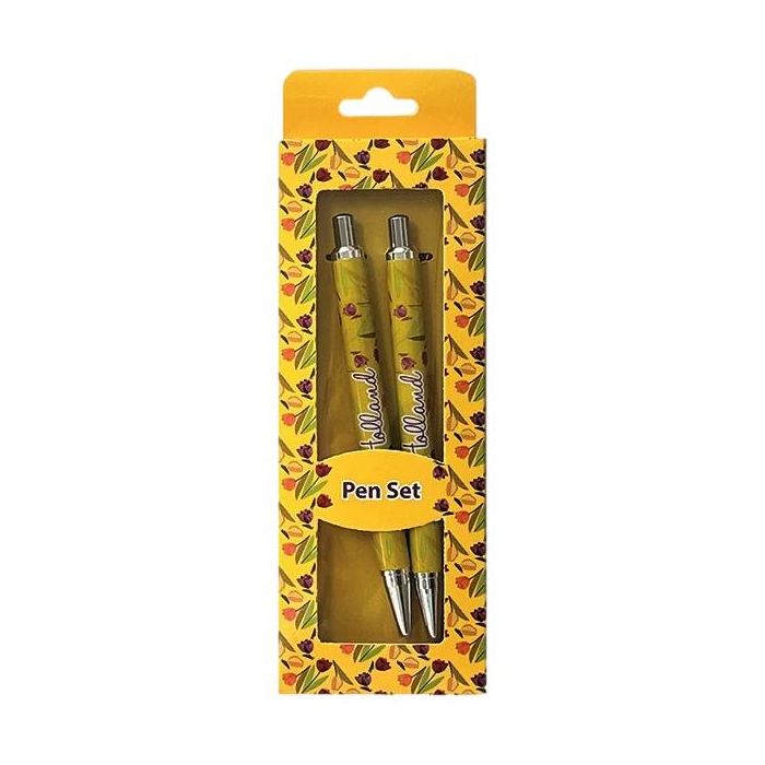 Set of 2 pens - Yellow Tulips