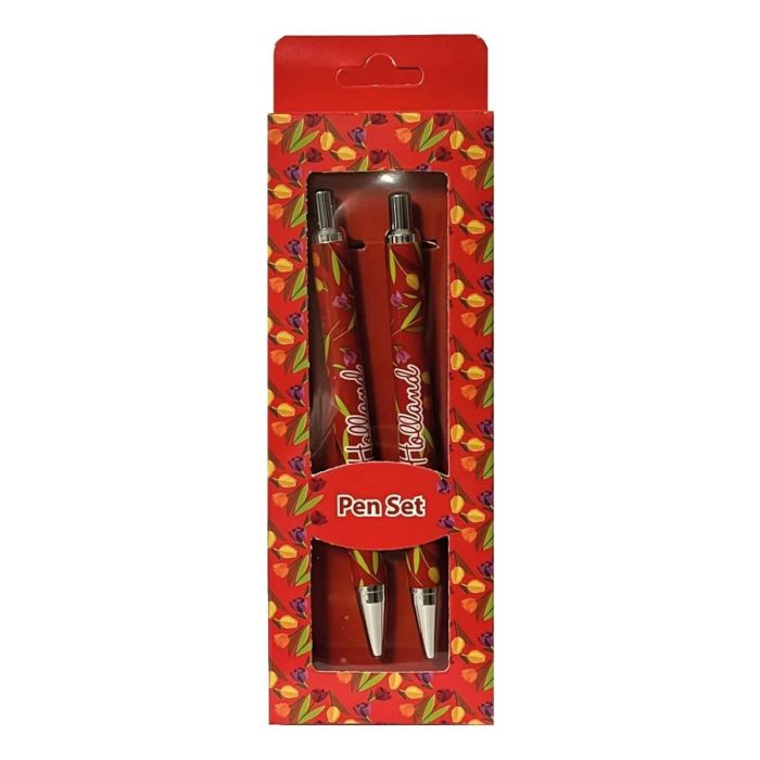 Set of 2 pens - Red Tulips