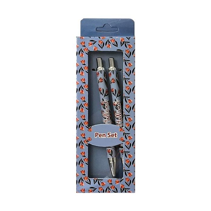 Set of 2 pens - Light Blue Tulips